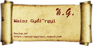 Waisz Györgyi névjegykártya